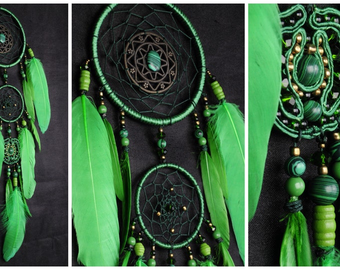 Dreamcatcher New green Dream сatcher gift idea green dreamcatchers boho dreamcatcher wall handmade gift green decor Christmas New Year gift