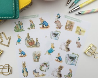 Beatrix Potter stickers, Peter rabbit stickers, Peter rabbit planner stickers, beatrix potter planner stickers, planner stickers