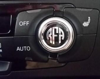 Extra Small Monogram Decal Set - Radio Dial Monogram | Car Knob Monogram | Small Decal | Tiny Monogram | Chrome Decal