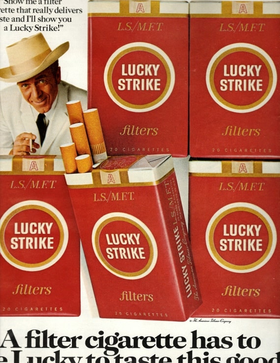 1960's Lucky Strike vintage cigarette magazine ad print ad
