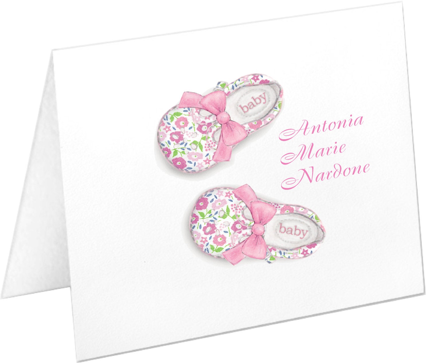 Personalized Baby Girl Stationery Baby Shoes Baby Note
