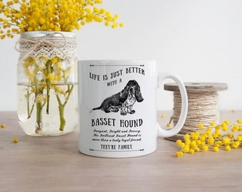 Basset Hound Mug ~ Perfect Gift can be personalised