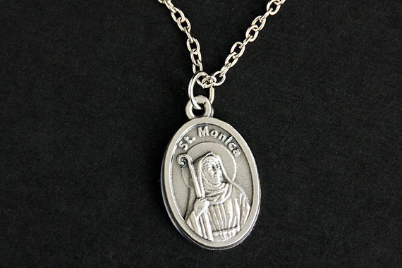 Saint Monica Necklace. Christian Necklace. St by ... name necklace length diagram 