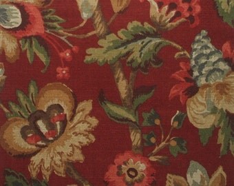 Standard Sham, Tailored- Elizabeth Floral Cardinal Red