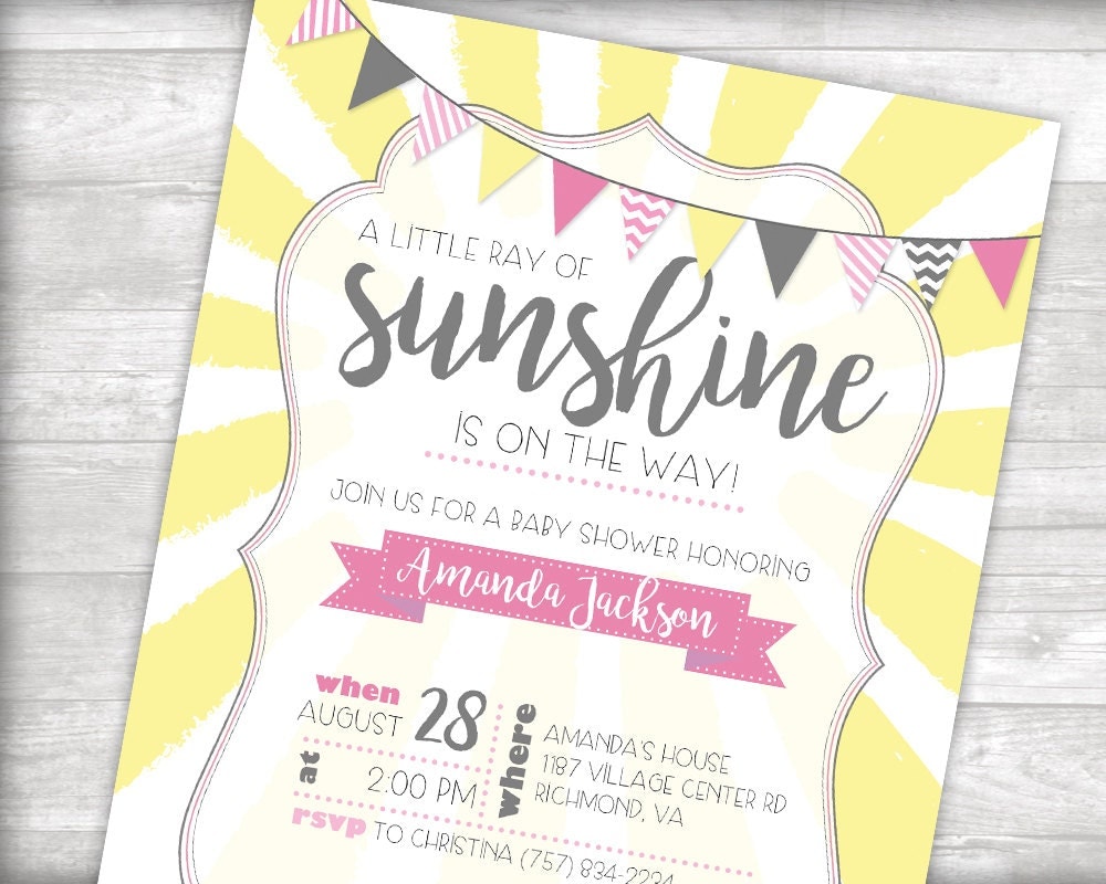 A Little Ray Of Sunshine Baby Shower By Bydandeliondesign On Etsy