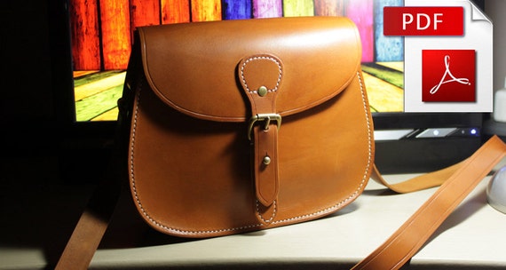 Leather bag pattern with tutorial Leather pattern Bag