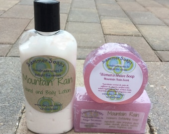 Women's Shave Soap Set Includes Exfoliating Soap, Shave Soap and Lotion, Women's Shaving Soap Set, Exfoliation Soap