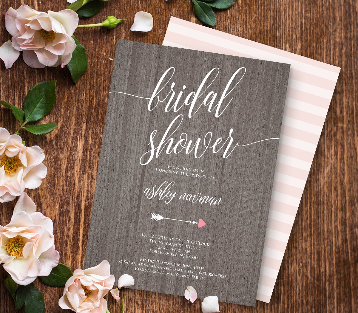 Bridal Shower Invitation Printable, DIY Wedding Shower Invite Template