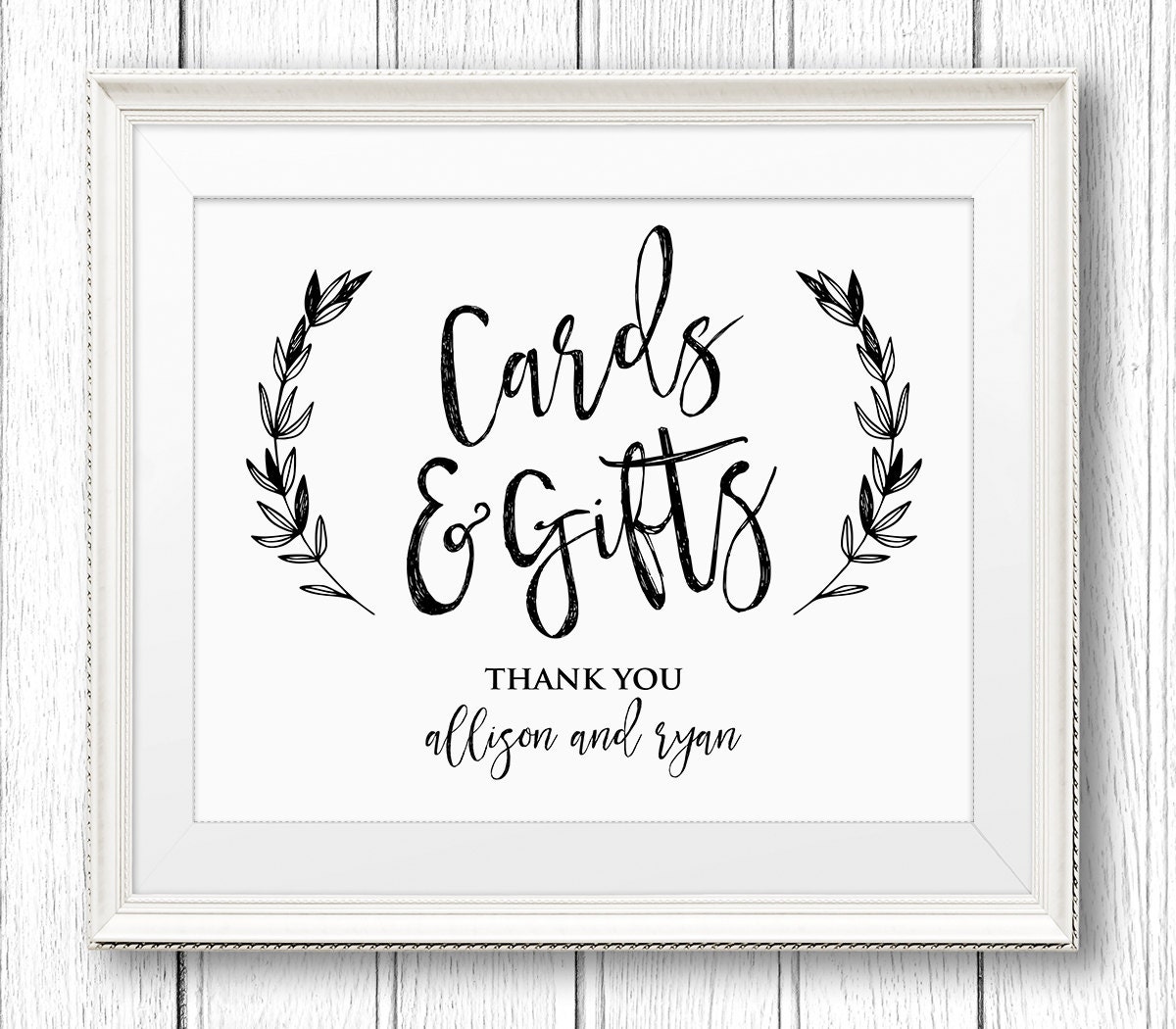 Cards and Gifts Sign Personalized Wedding Sign Printable