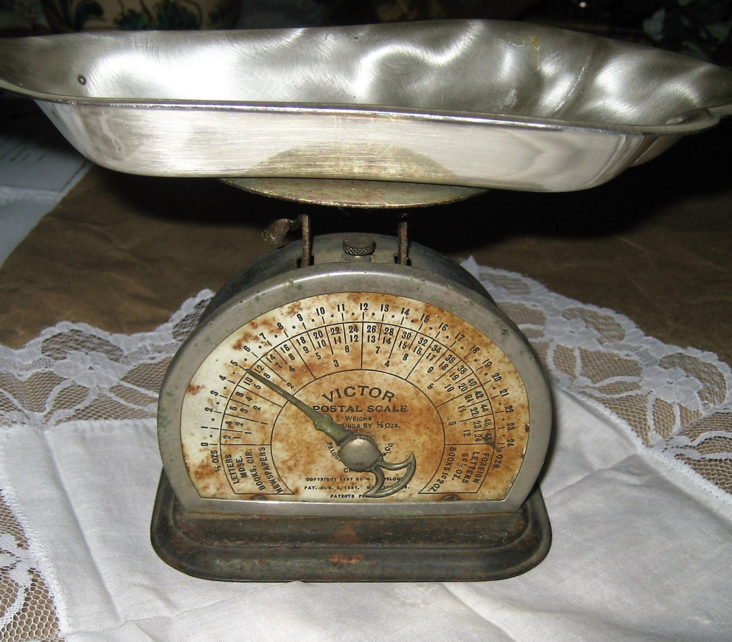 1890's Vintage Victor Pelouze Postage Scale Antique Postal