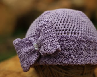 Purple girl hat, baby girl purple hat, baby hat, baby photo prop, Flower cap, crochet baby hat, newborn girl hat, newborn purple hat, cap.
