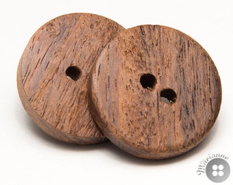 Vintage-looking wood button earrings - Boucles d'oreille boutons de bois look vintage