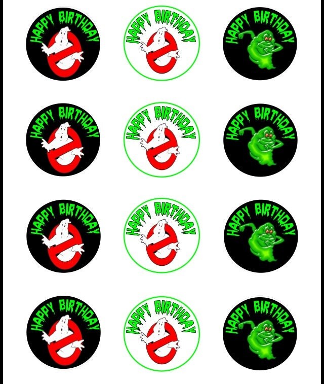 Ghostbuster Cupcake Toppers/Stickers Printable 3 style