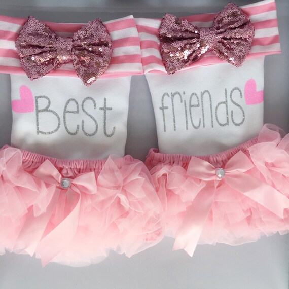 Best Friends onesies/ baby girl outfit/ twins/ Sweet Sparkle