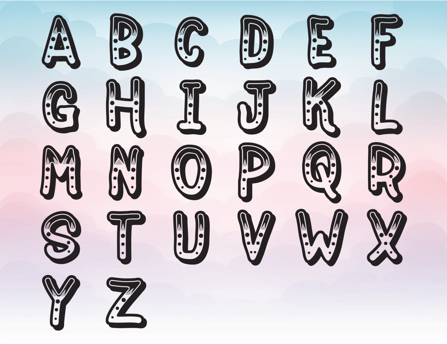 Download Monogram SVG alphabet letters PNG EPS Pdf customizeable