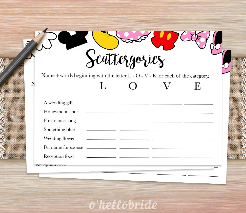 car themed scattergories lists printable