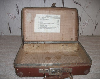 Vintage Luggage USSR "Alarm suitcase." suitcase USSR 1950, soviet army bag, retro handbag soviet era
