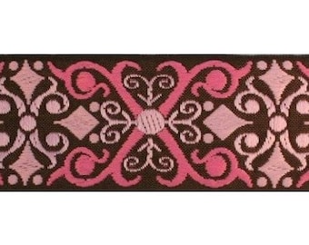 Brown and Pink Scroll Jacquard (04-112-SC-096)
