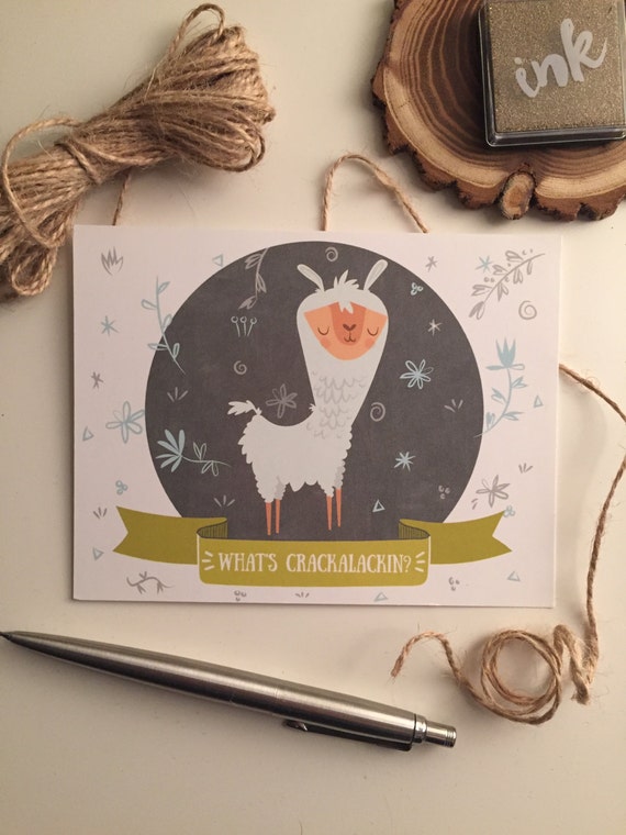 Llama What's Crackalackin' Art Print