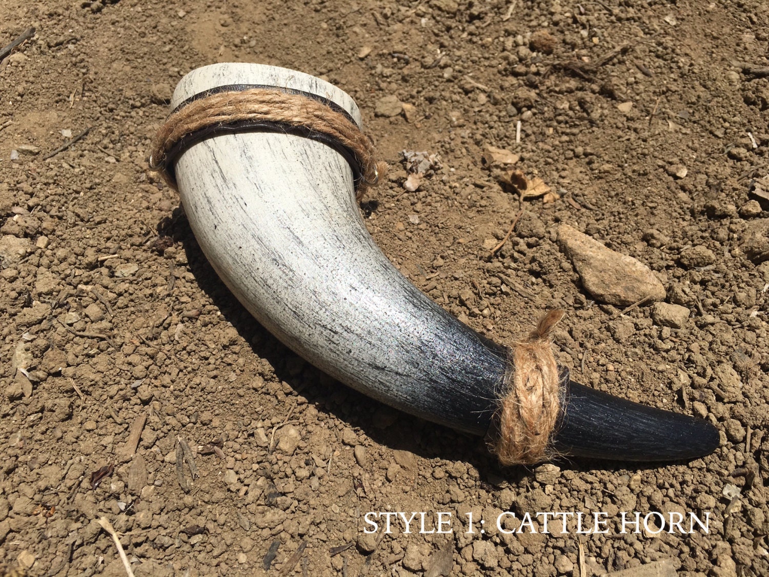 Custom Drinking Horn Plastic Bone Burning Man Viking Warrior