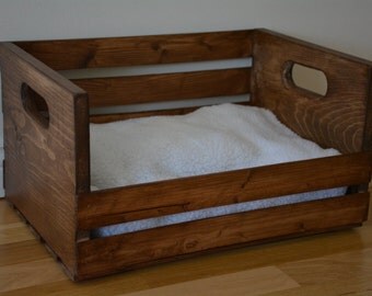 Items similar to Shabby wooden Pet Bed Handcrafted Chic For Small Dog ...