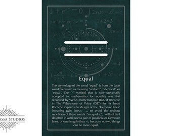 Math Poster, Equal, Equation, Equality, Printable Poster, Maths, Education