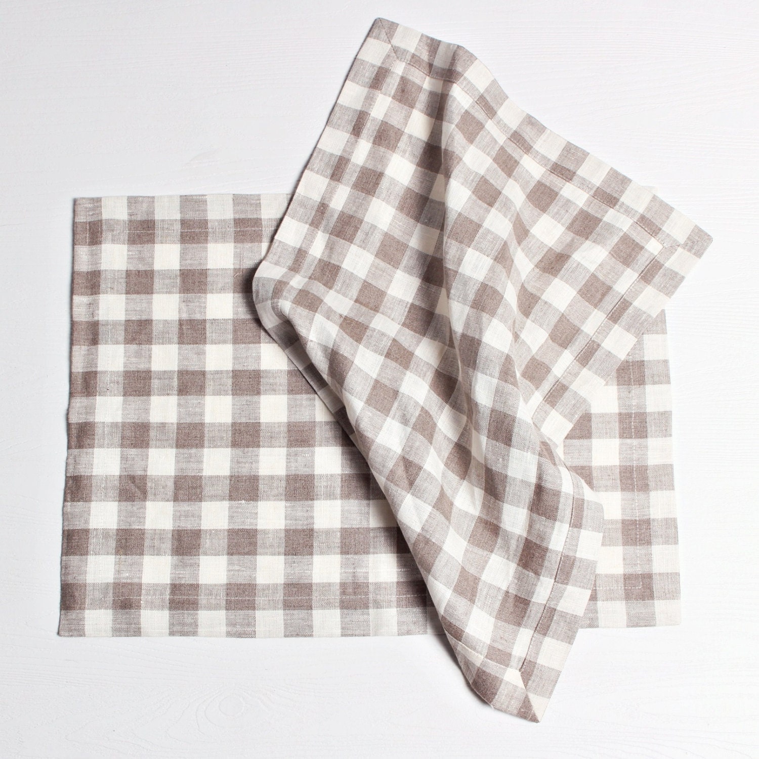 Linen Checkered Placemats Linen Placemats Set of 2 Table