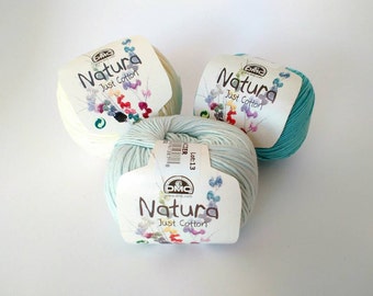 DMC Natura Just Cotton, 50g balls, 100% Cotton, 60 different colors, Knitting, Crochet