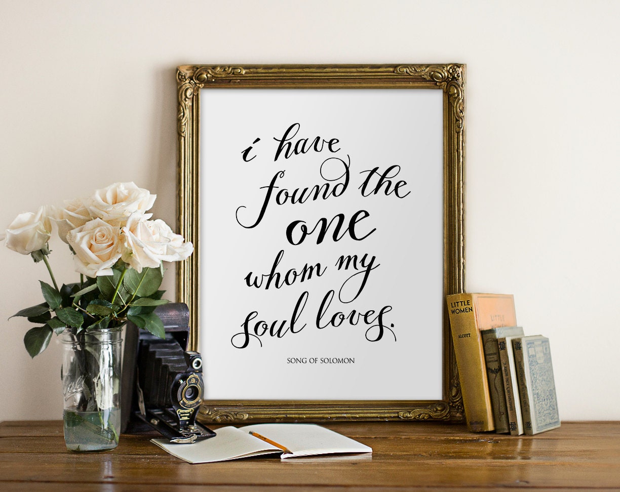 Wedding Quote "I have found the one whom my soul loves " Song