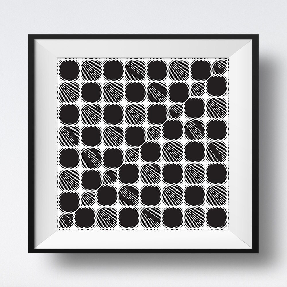 square black and white art