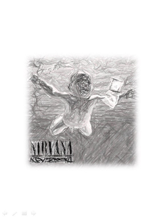 Nirvana Nevermind Album Cover Pencil Sketch Framed by MusicArtATX