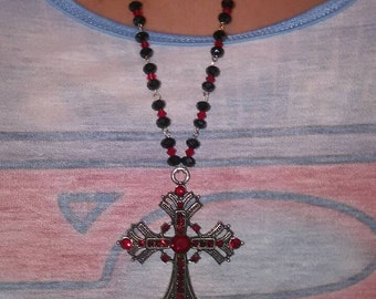 The Black Cross Pendant Necklace