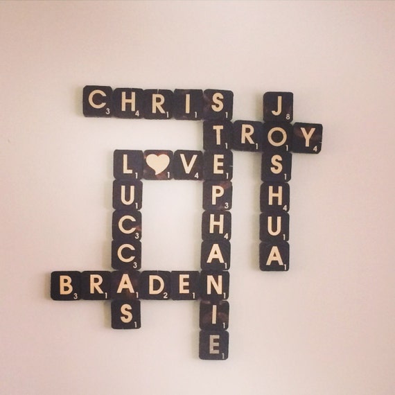 Scrabble Wall Decor.Personalized family names/family motto.