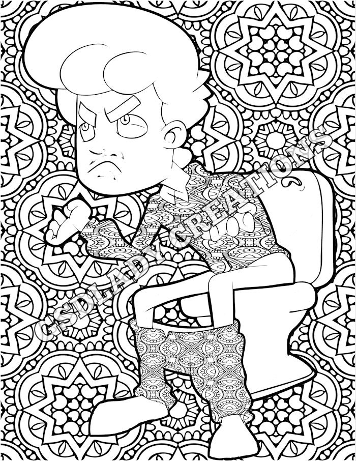 Coloring Page Sitting on the Toilet Funny Coloring Mandala