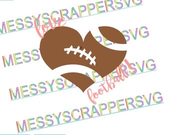 LOVE FOOTBALL!!! Great heart football svg for football tailgating!(svg cut files,dxf file,vinyl designs,silhouette file,cricut explore file)