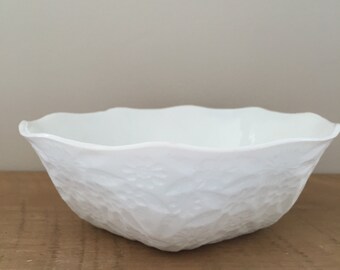 Floral Milk Glass Bowl
