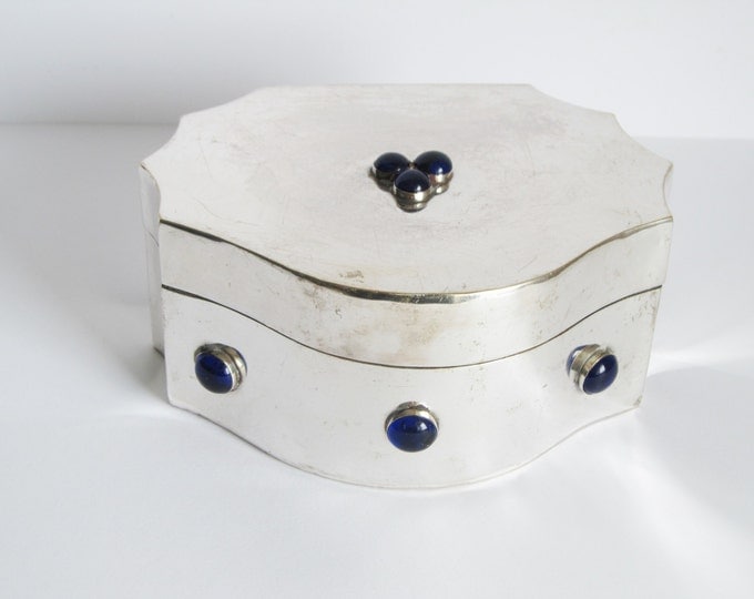 Antique cookie tin, Jewellery box, trinket box, Victorian Edwardian large table snuff box, sweetie bonbon box, metal keepsafe storage box