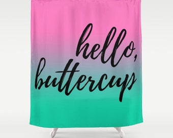 Shower Curtain, Pink and Teal Bathroom Decor, Apartment Decor For Girls, Teen Bathroom, Cool Shower Curtain, Girls Bathroom Decor