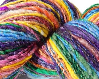 Rainbow Bedlam Run-Self Striping Handspun Yarn