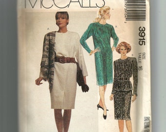 McCall's Misses' One-Piece Dress and Two Piece Dress Pattern 3915