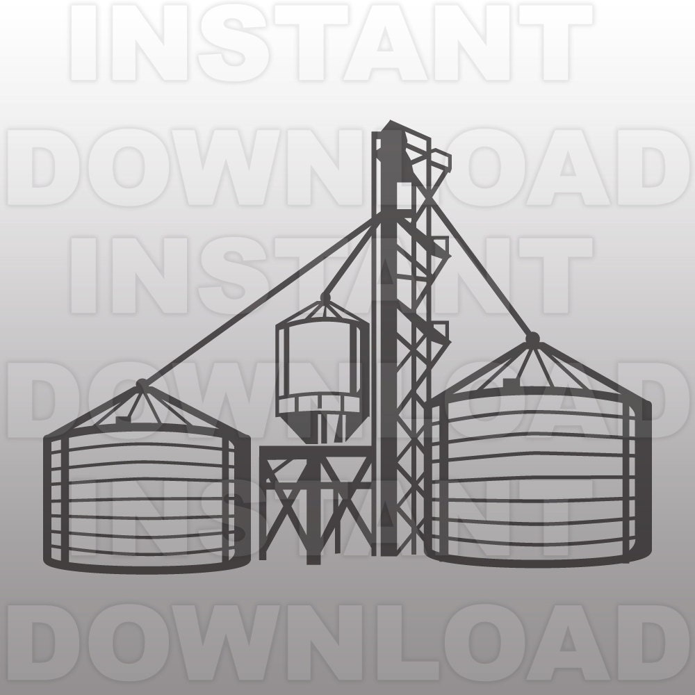 Download Grain Bin SVG FileFarming SVG FileGrain Elevator SVG