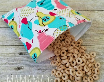 Just Peachy - Medium Reusable Sandwich Bag from green by mamamade