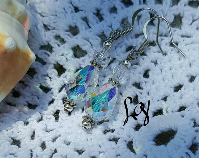 Romantic, Victorian Style, Earrings,Swarovski Crystal,Dangle Earrings, Crystal AB