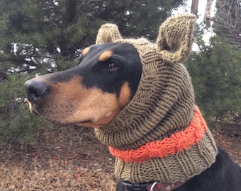 Snood with Ears - Snood for medium to large Dog - Winter Dog Snood, thick snood with ears - Snood for Dog - one of a kind