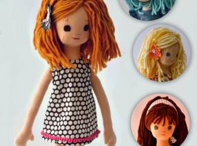 Custom Rag Doll with her own Wardrobe