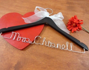 Personalized Wire Hangers - Bride Wire Hangers by OriginalBridalHanger - Custom Bridal Hanger - Personalize - Wedding Prop - Shower Gift