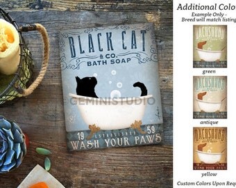 Black Cat bath soap Company artwork on gallery wrapped canvas by Stephen Fowler