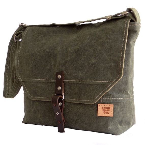 Laptop Bag Mens Messenger Bag Waxed Canvas Bag Messenger