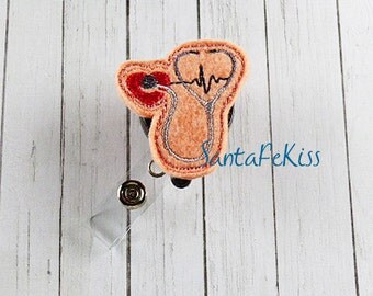 Stethoscope ID Badge, Nurse Name Badge, Badge Reel - Retractable ID Badge Holder - Badge Reel Clip - Medical Badge Reel - Lanyard Id Badge