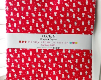 SALE 10 inch squares Layer Cake - MINNY MUU Collection Spring 2016 by Lecien Fabric origami square